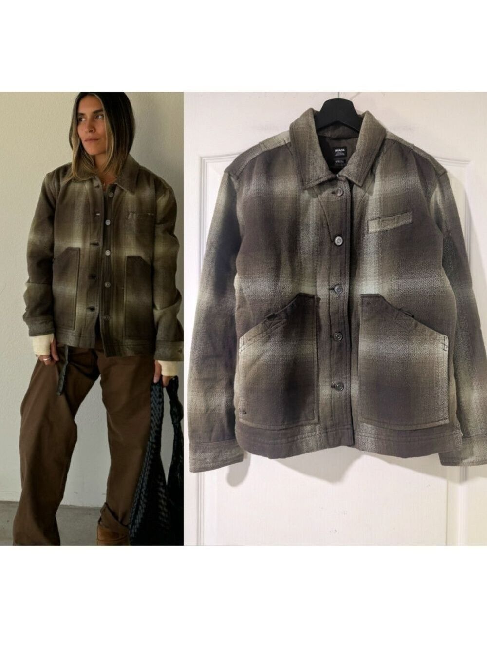 prAna | Bridges Flannel Jacket In Cargo Green